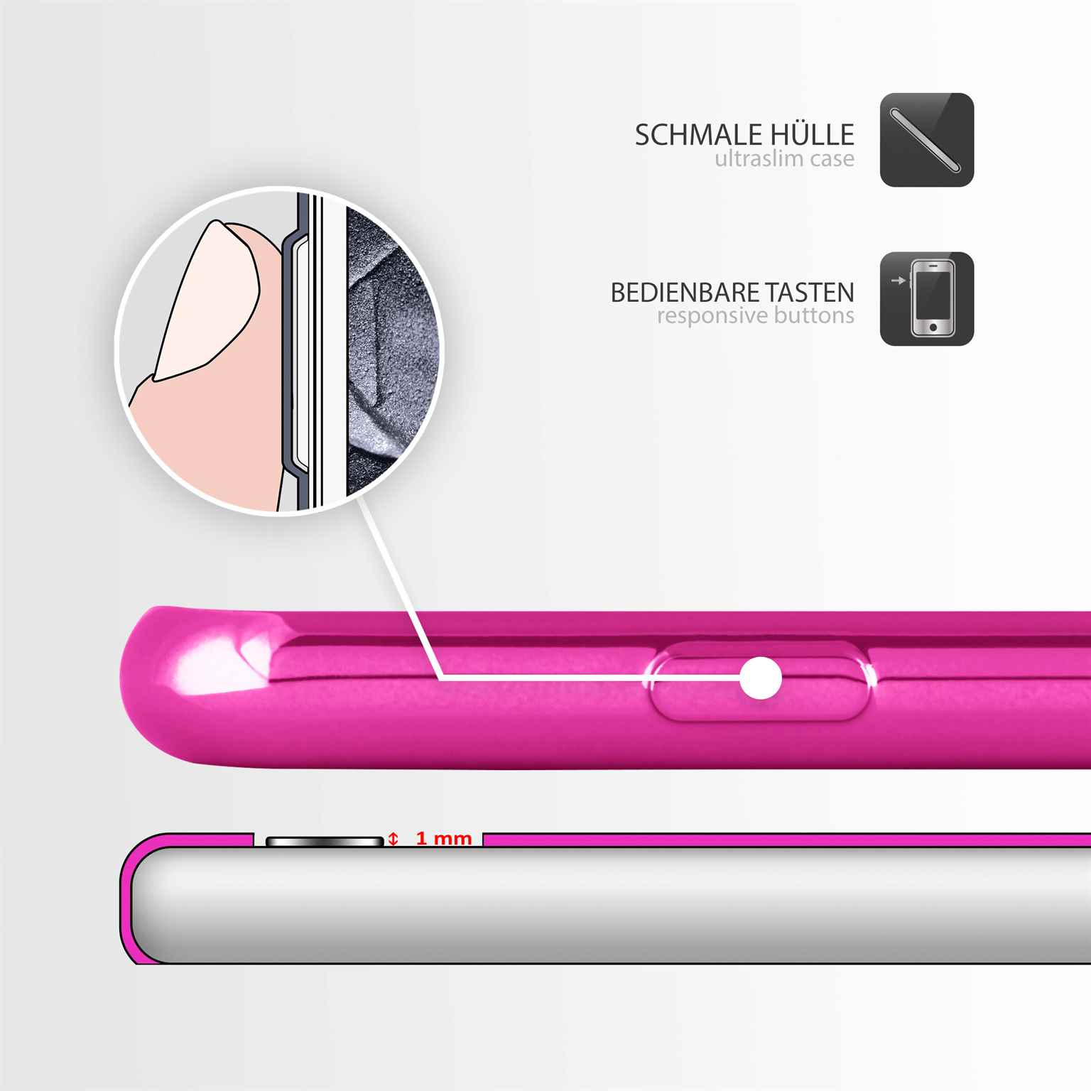 moex Chrome Case für iPhone 6 – Handy Bumper mit Chrom Rand – Transparente Hülle – Weiteres Produktbild 2