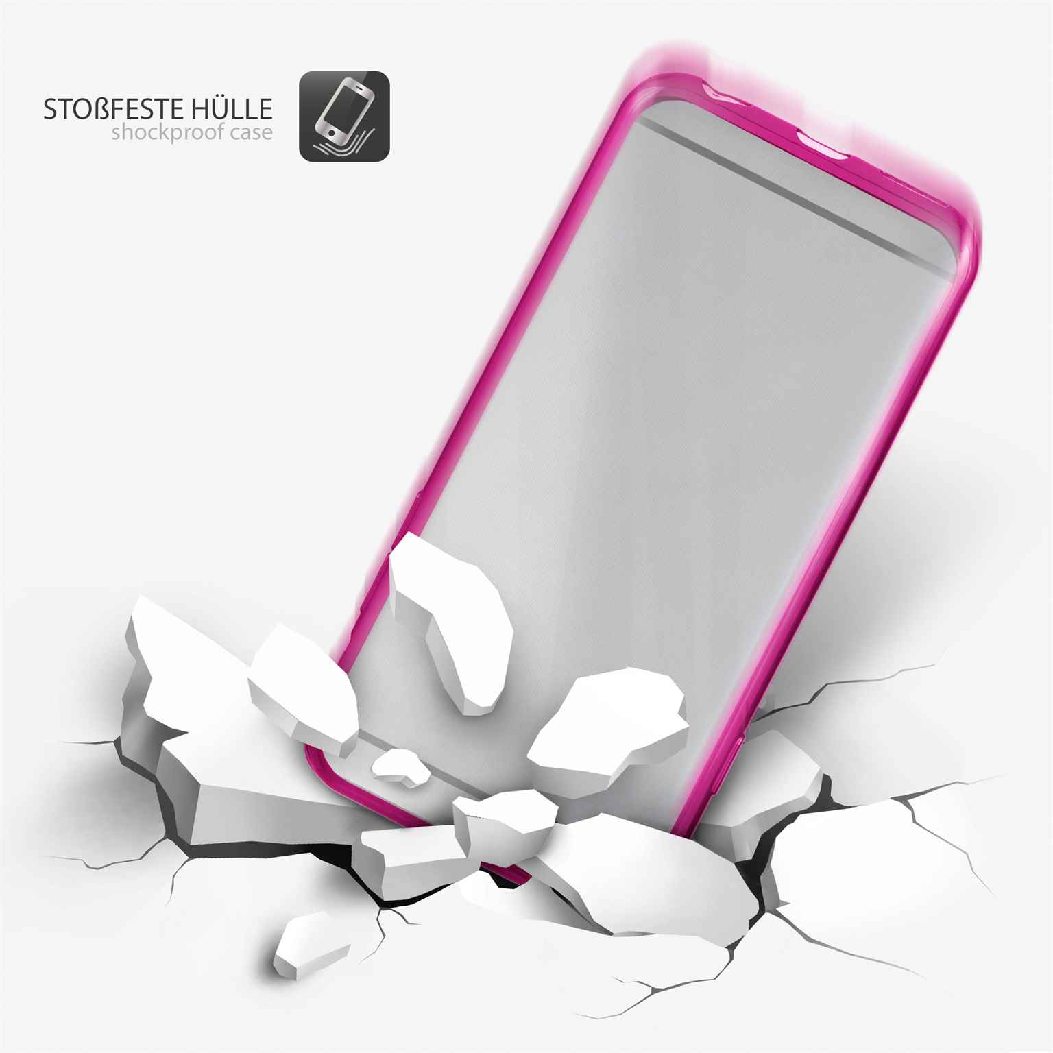 moex Chrome Case für iPhone 6 – Handy Bumper mit Chrom Rand – Transparente Hülle – Weiteres Produktbild 3