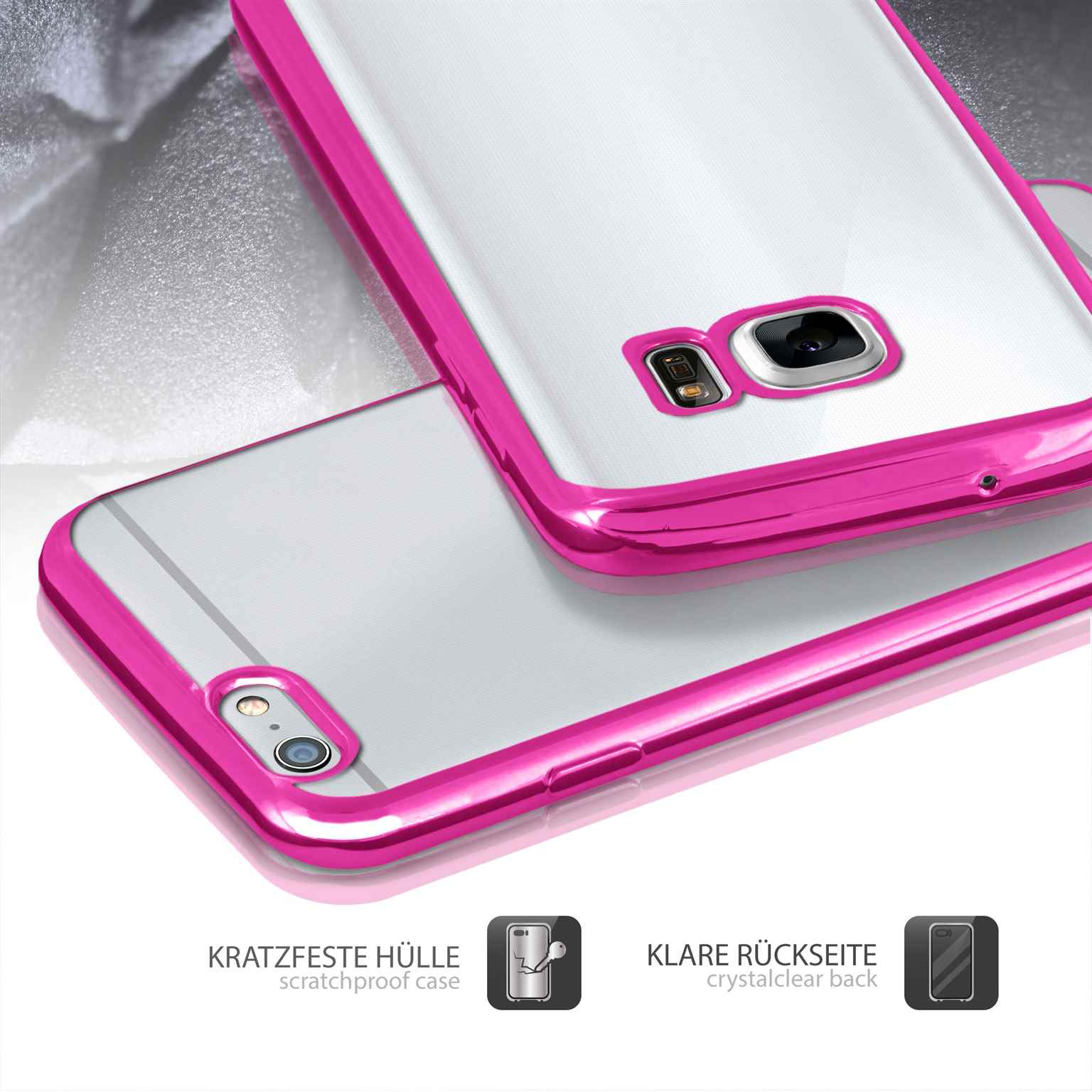 moex Chrome Case für iPhone 6 – Handy Bumper mit Chrom Rand – Transparente Hülle – Weiteres Produktbild 4