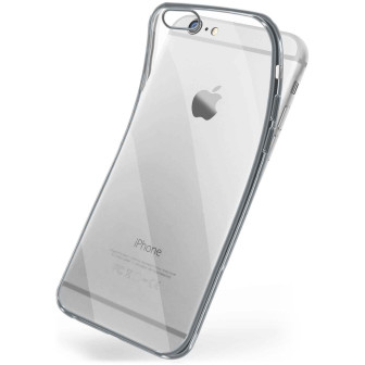 moex Chrome Case für iPhone 6 – Handy Bumper mit Chrom Rand – Transparente Hülle – Platin-Silver