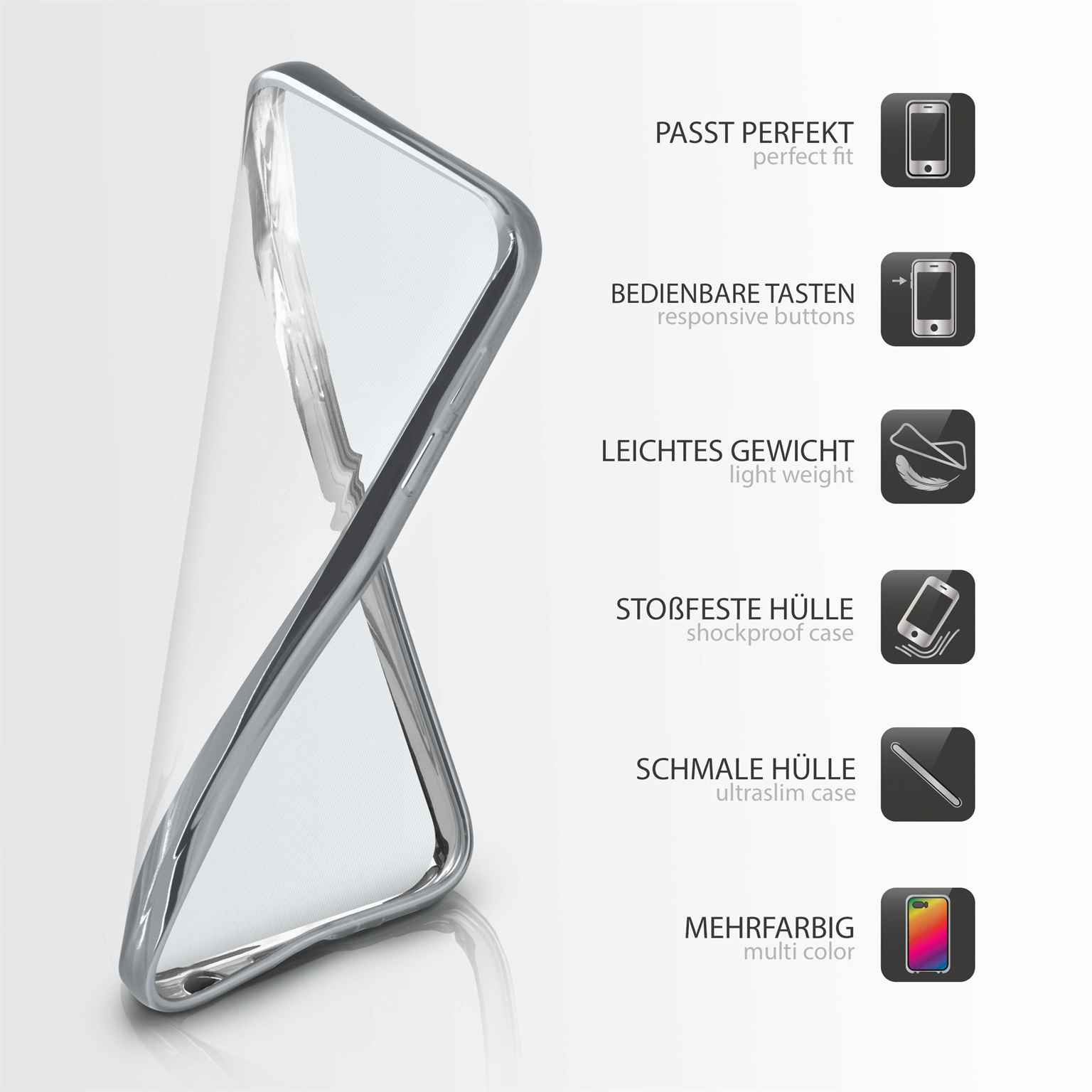 moex Chrome Case für iPhone 6 – Handy Bumper mit Chrom Rand – Transparente Hülle – Weiteres Produktbild 1
