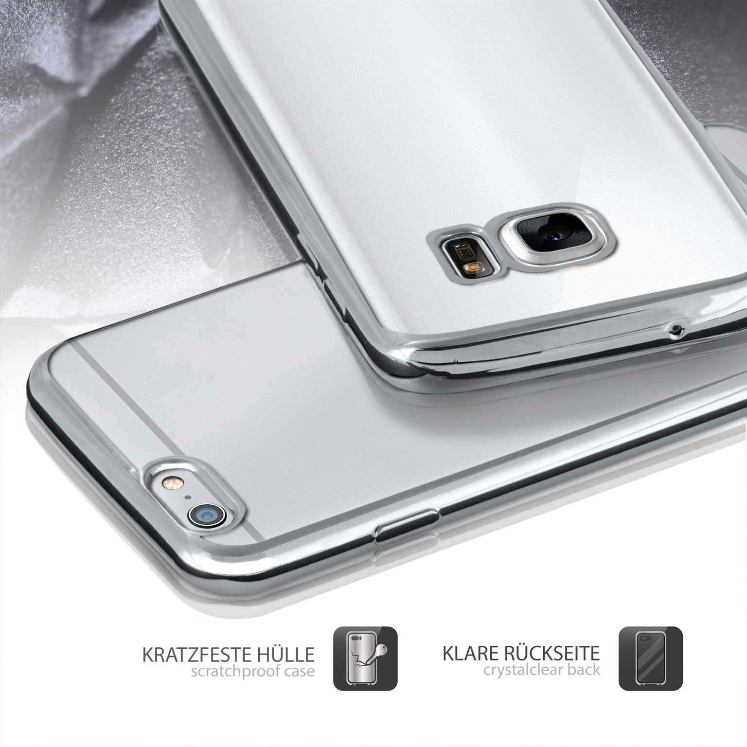 moex Chrome Case für iPhone 6s – Handy Bumper mit Chrom Rand – Transparente Hülle – Weiteres Produktbild 5