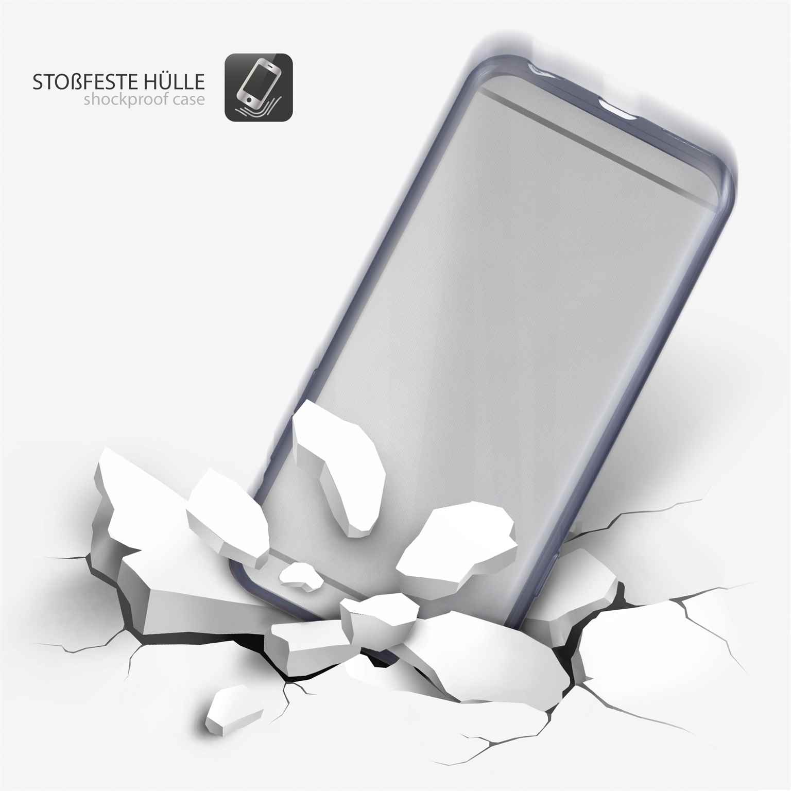moex Chrome Case für iPhone 8 Plus – Handy Bumper mit Chrom Rand – Transparente Hülle – Weiteres Produktbild 4
