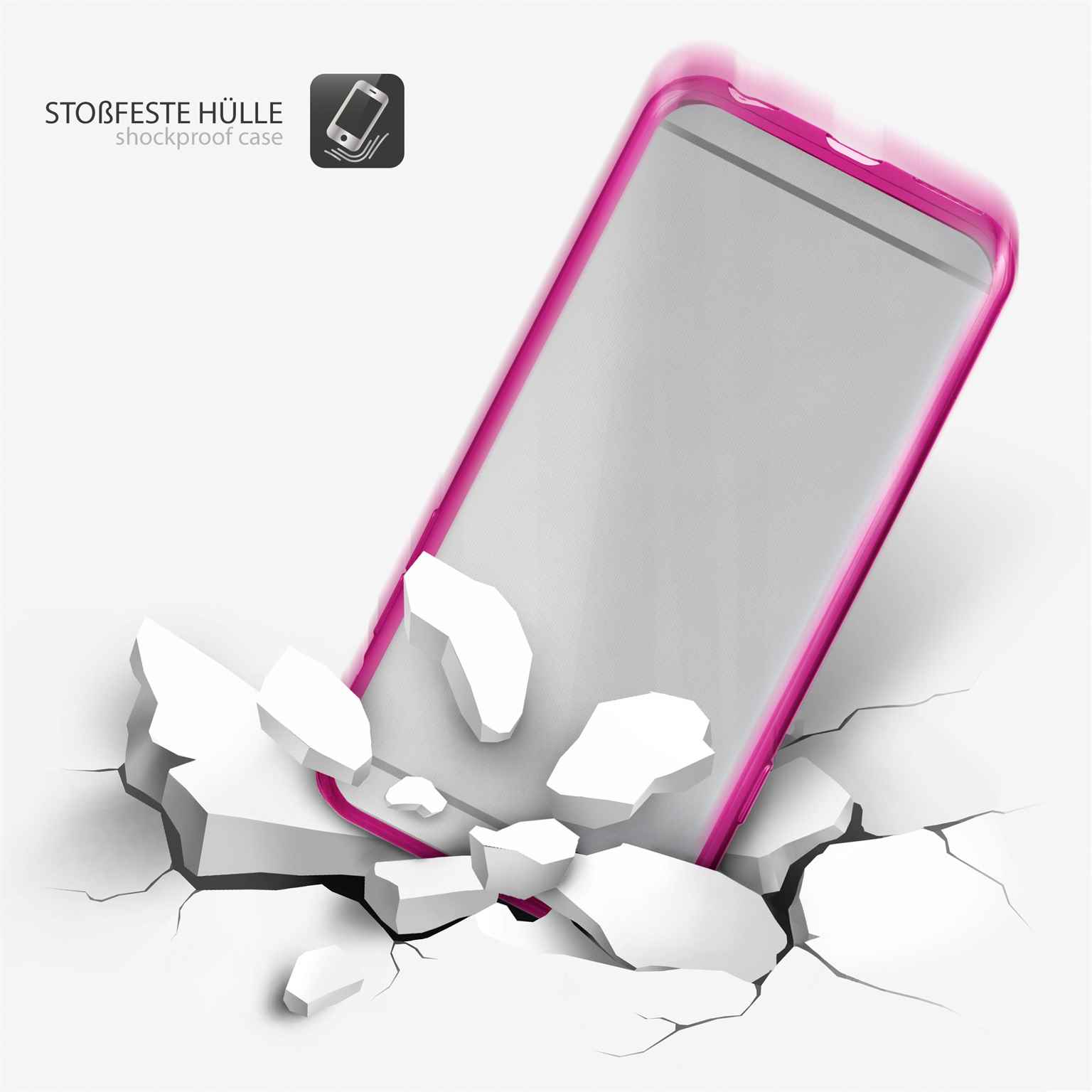 moex Chrome Case für iPhone 8 Plus – Handy Bumper mit Chrom Rand – Transparente Hülle – Weiteres Produktbild 4