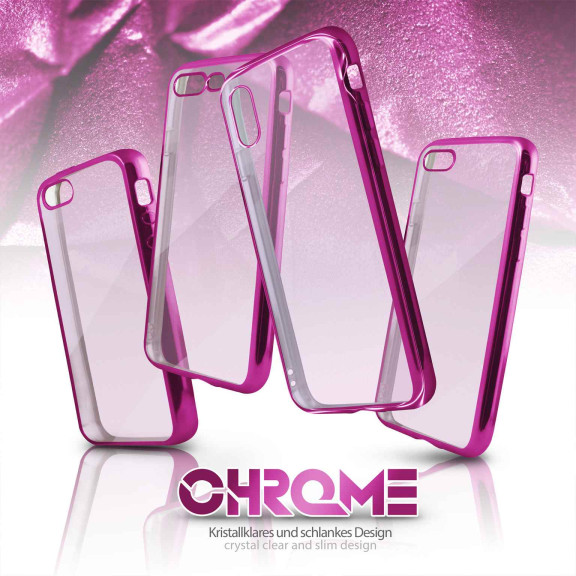 moex Chrome Case für iPhone 8 – Handy Bumper mit Chrom Rand – Transparente Hülle – Weiteres Produktbild 6