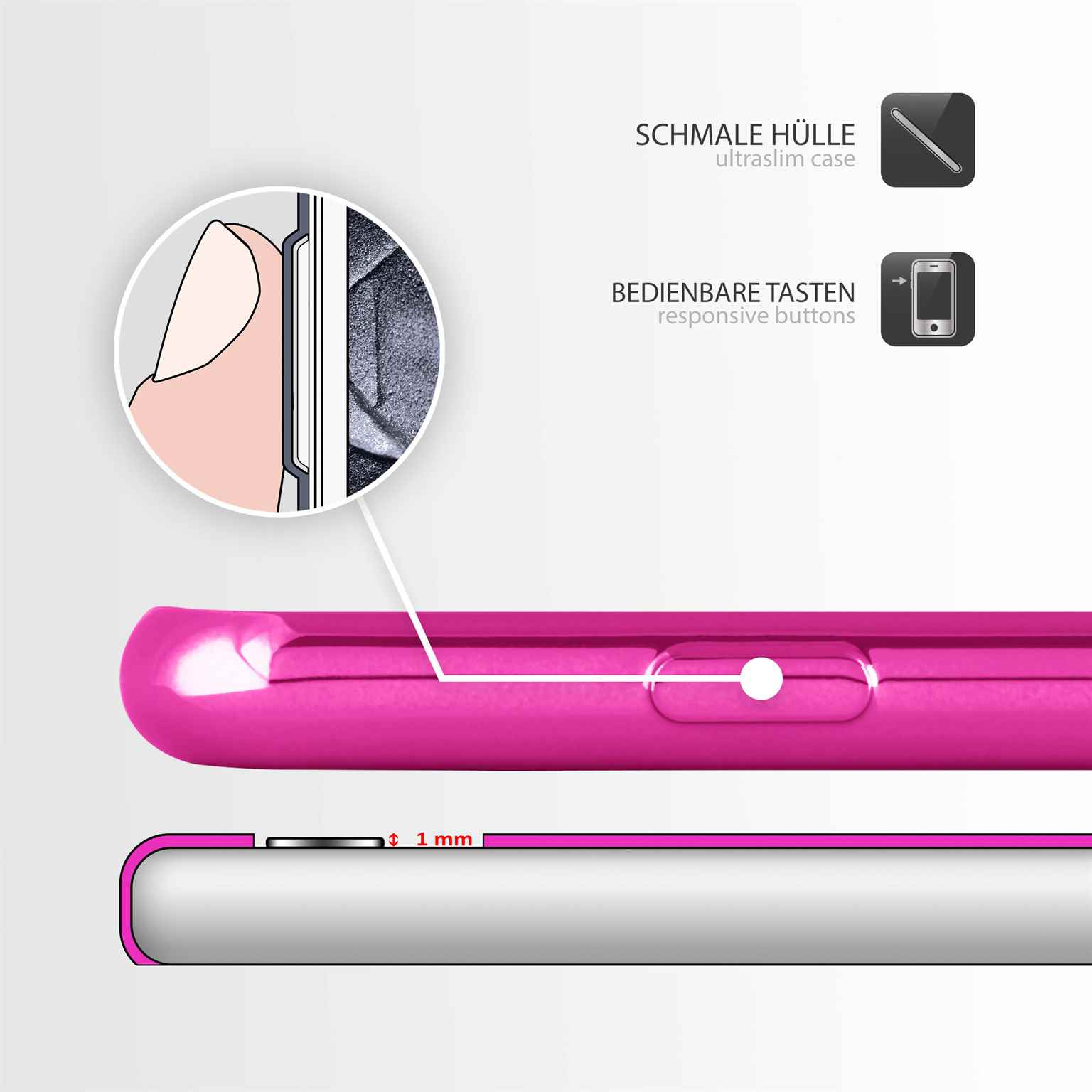 moex Chrome Case für iPhone SE (2020) – Handy Bumper mit Chrom Rand – Transparente Hülle – Weiteres Produktbild 2
