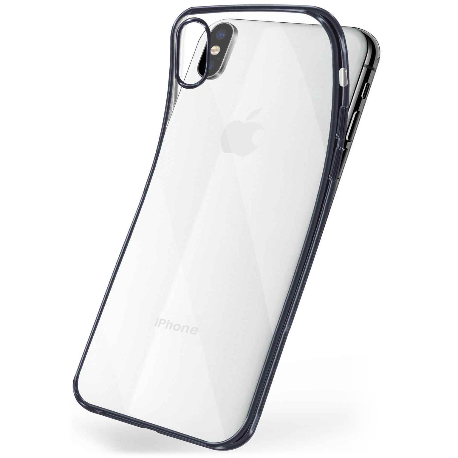 moex Chrome Case für iPhone X – Handy Bumper mit Chrom Rand – Transparente Hülle – undefined