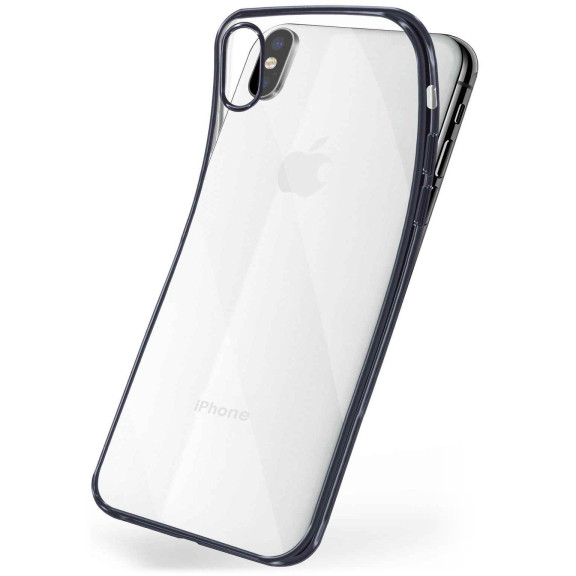 moex Chrome Case für iPhone X – Handy Bumper mit Chrom Rand – Transparente Hülle – Weiteres Produktbild 1