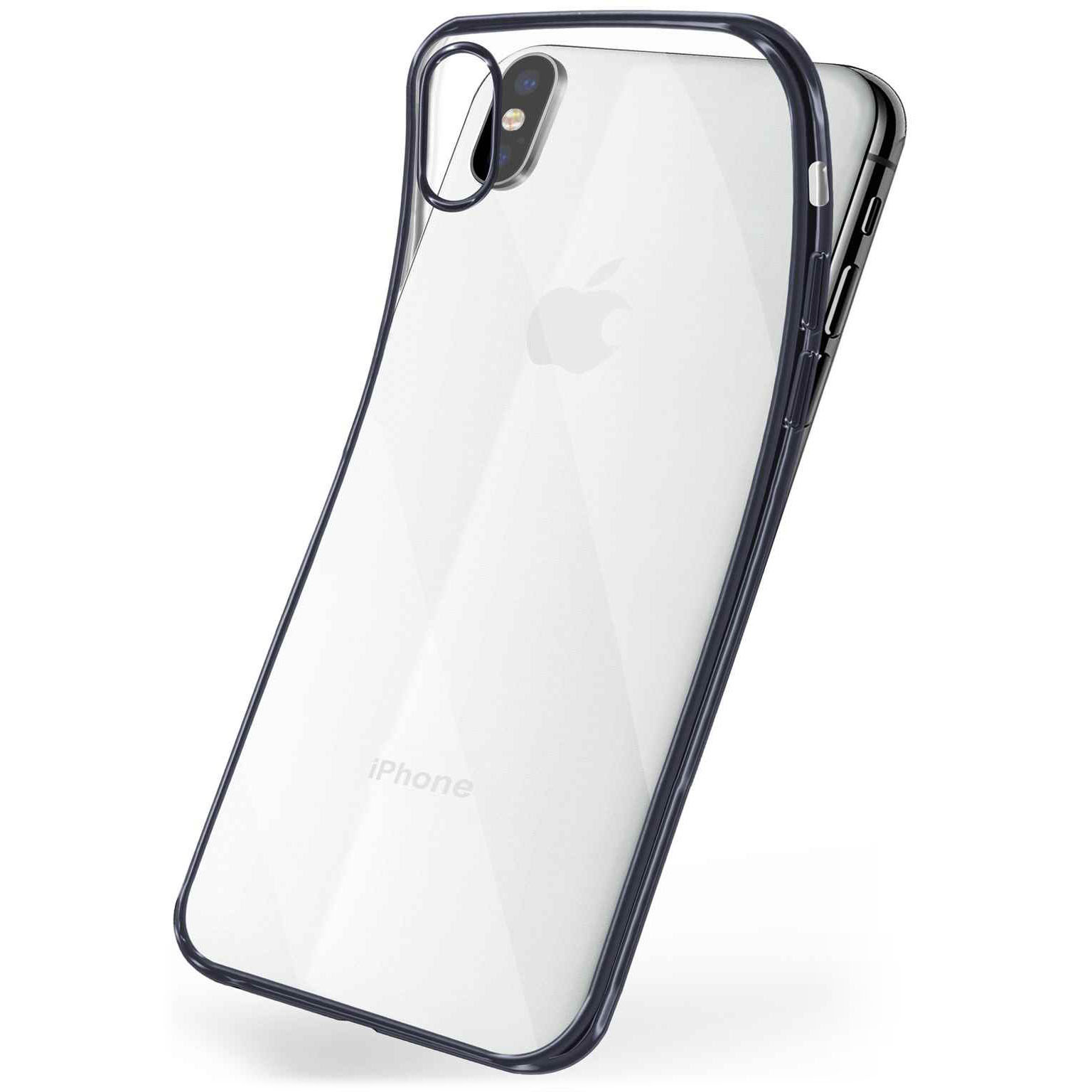 moex Chrome Case für iPhone XS – Handy Bumper mit Chrom Rand – Transparente Hülle – Weiteres Produktbild 1