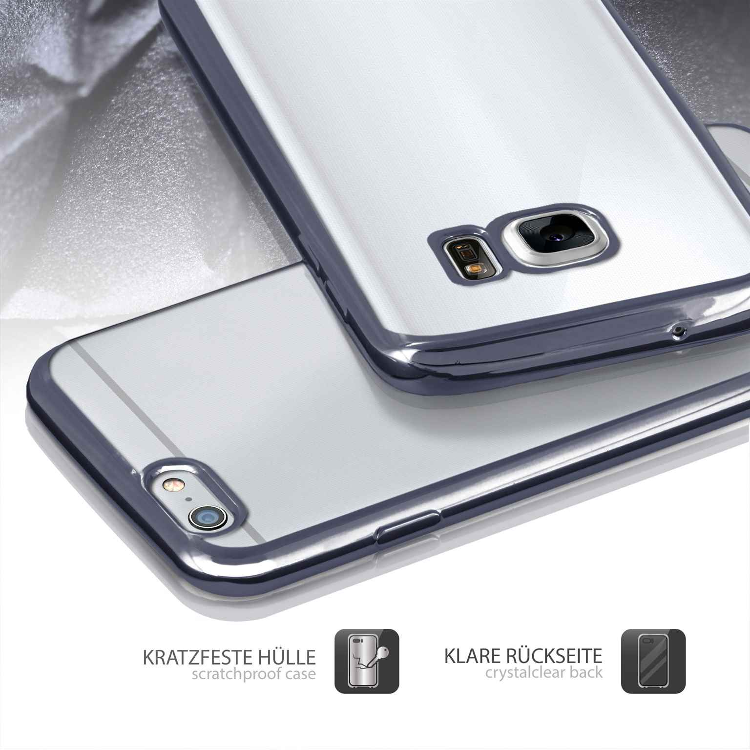 moex Chrome Case für Huawei GX8 – Handy Bumper mit Chrom Rand – Transparente Hülle – Weiteres Produktbild 4