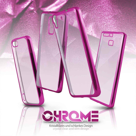 moex Chrome Case für Huawei P8 Lite 2015 – Handy Bumper mit Chrom Rand – Transparente Hülle – Weiteres Produktbild 6