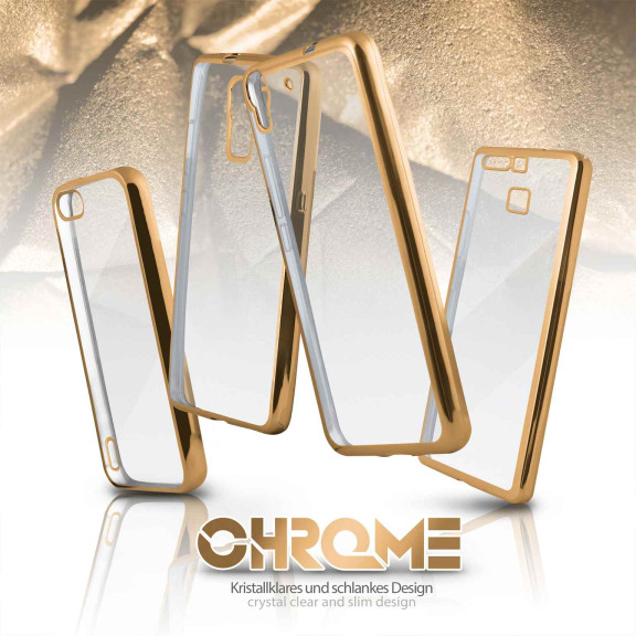 moex Chrome Case für Huawei P9 Lite – Handy Bumper mit Chrom Rand – Transparente Hülle – Weiteres Produktbild 6