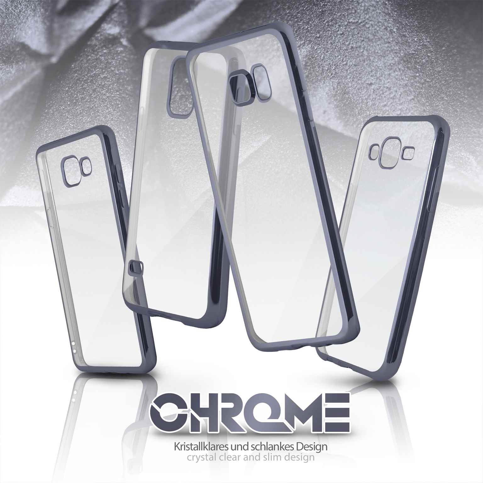 moex Chrome Case für Motorola Moto G3 – Handy Bumper mit Chrom Rand – Transparente Hülle – Weiteres Produktbild 5