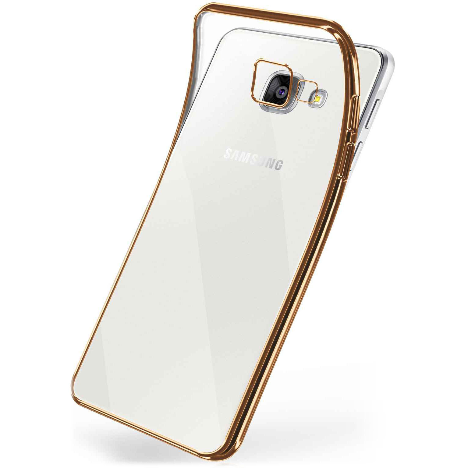 moex Chrome Case für Samsung Galaxy A3 (2016) – Handy Bumper mit Chrom Rand – Transparente Hülle – undefined