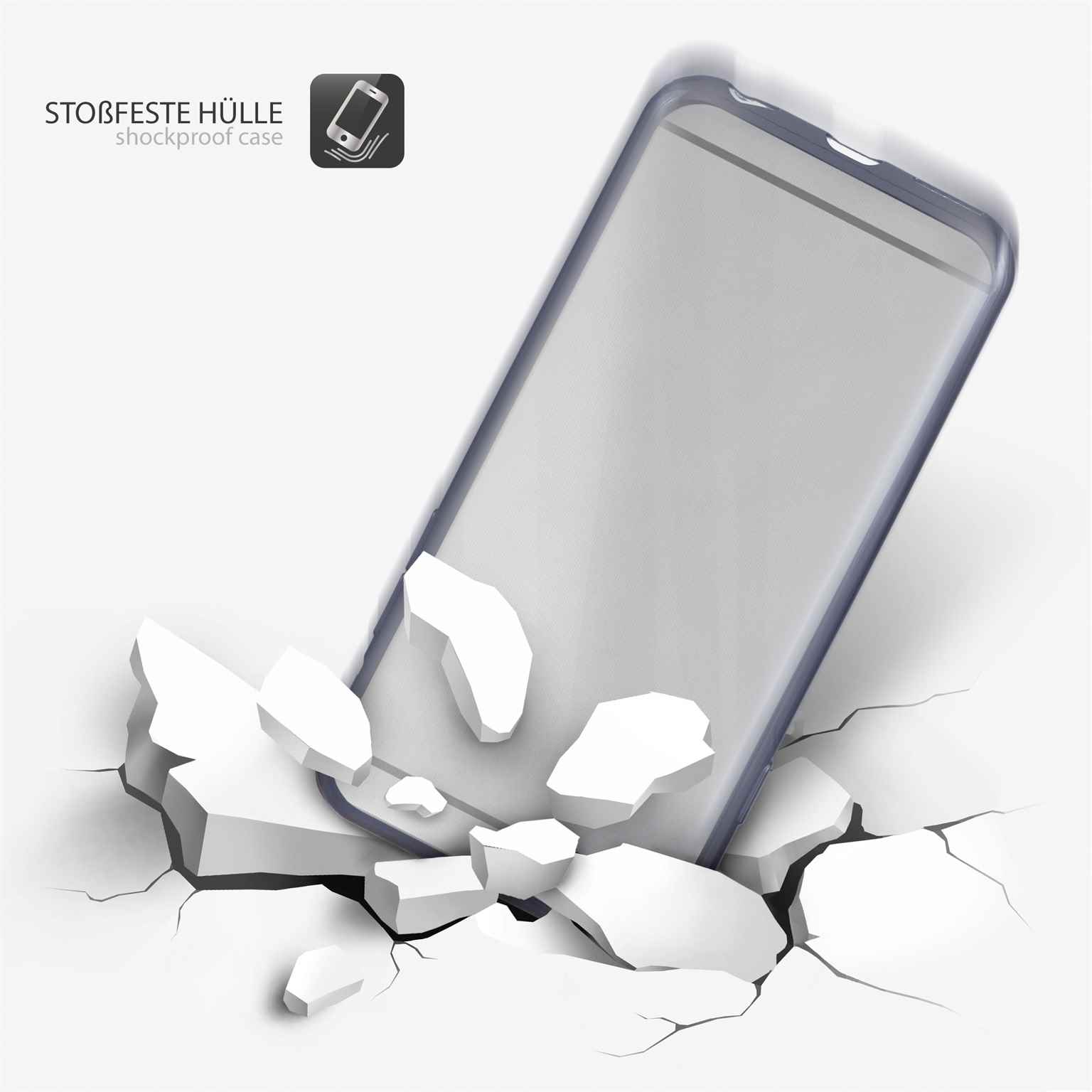 moex Chrome Case für Samsung Galaxy A3 (2016) – Handy Bumper mit Chrom Rand – Transparente Hülle – Weiteres Produktbild 3