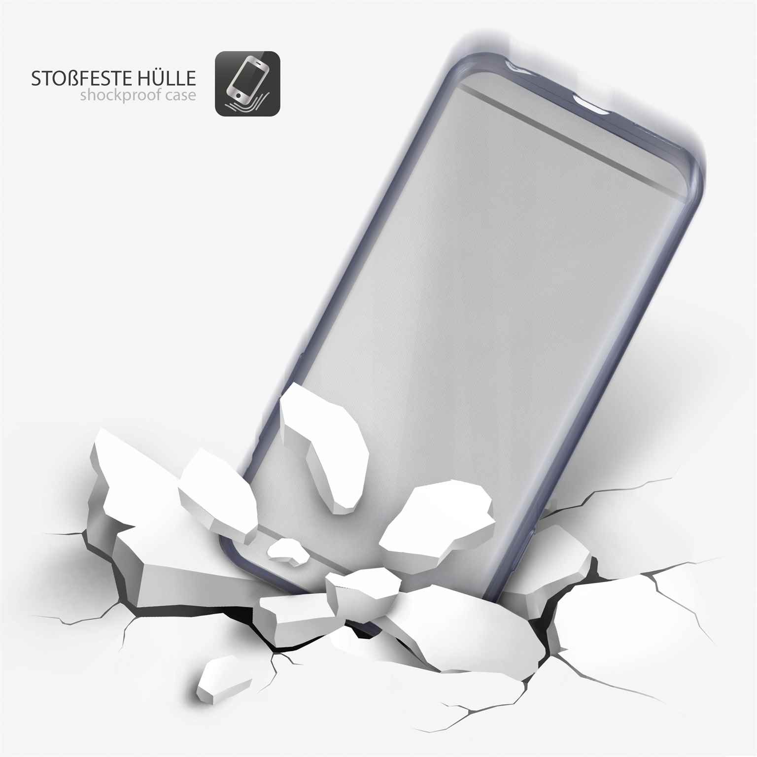 moex Chrome Case für Samsung Galaxy A5 (2015) – Handy Bumper mit Chrom Rand – Transparente Hülle – Weiteres Produktbild 3