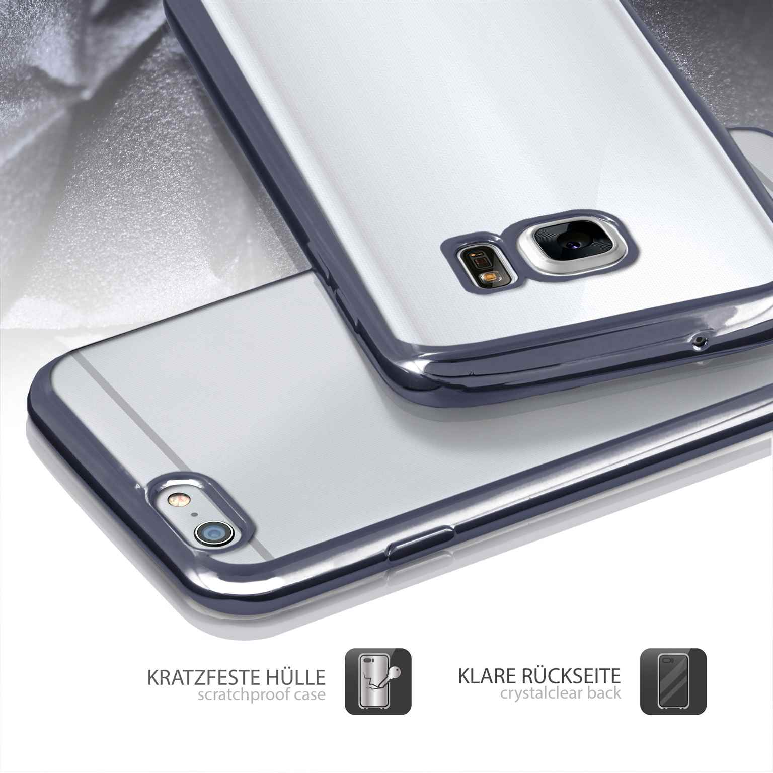 moex Chrome Case für Samsung Galaxy A5 (2015) – Handy Bumper mit Chrom Rand – Transparente Hülle – Weiteres Produktbild 4