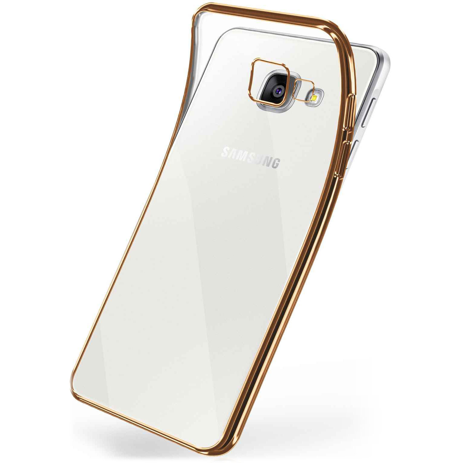 moex Chrome Case für Samsung Galaxy A5 (2016) – Handy Bumper mit Chrom Rand – Transparente Hülle – undefined