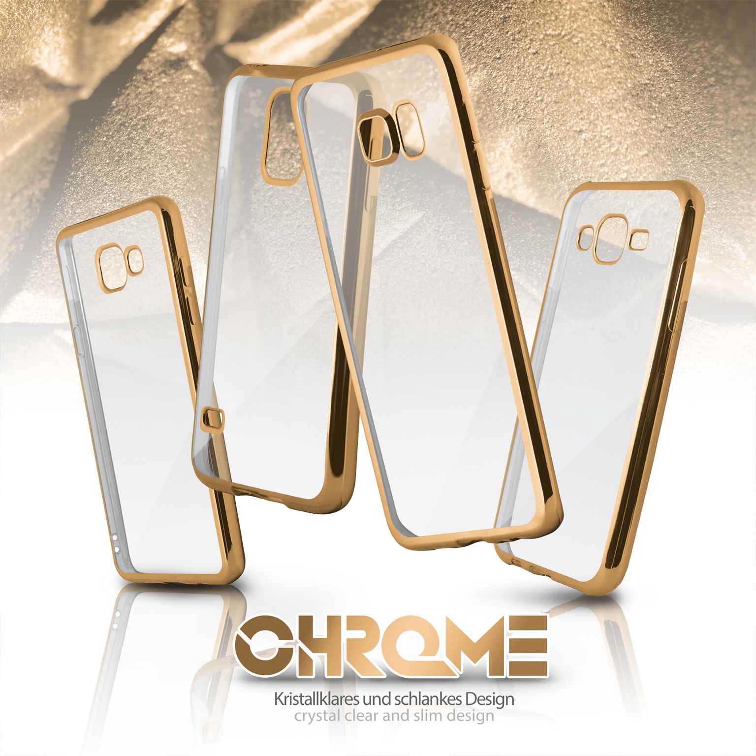 moex Chrome Case für Samsung Galaxy A5 (2016) – Handy Bumper mit Chrom Rand – Transparente Hülle – Weiteres Produktbild 5