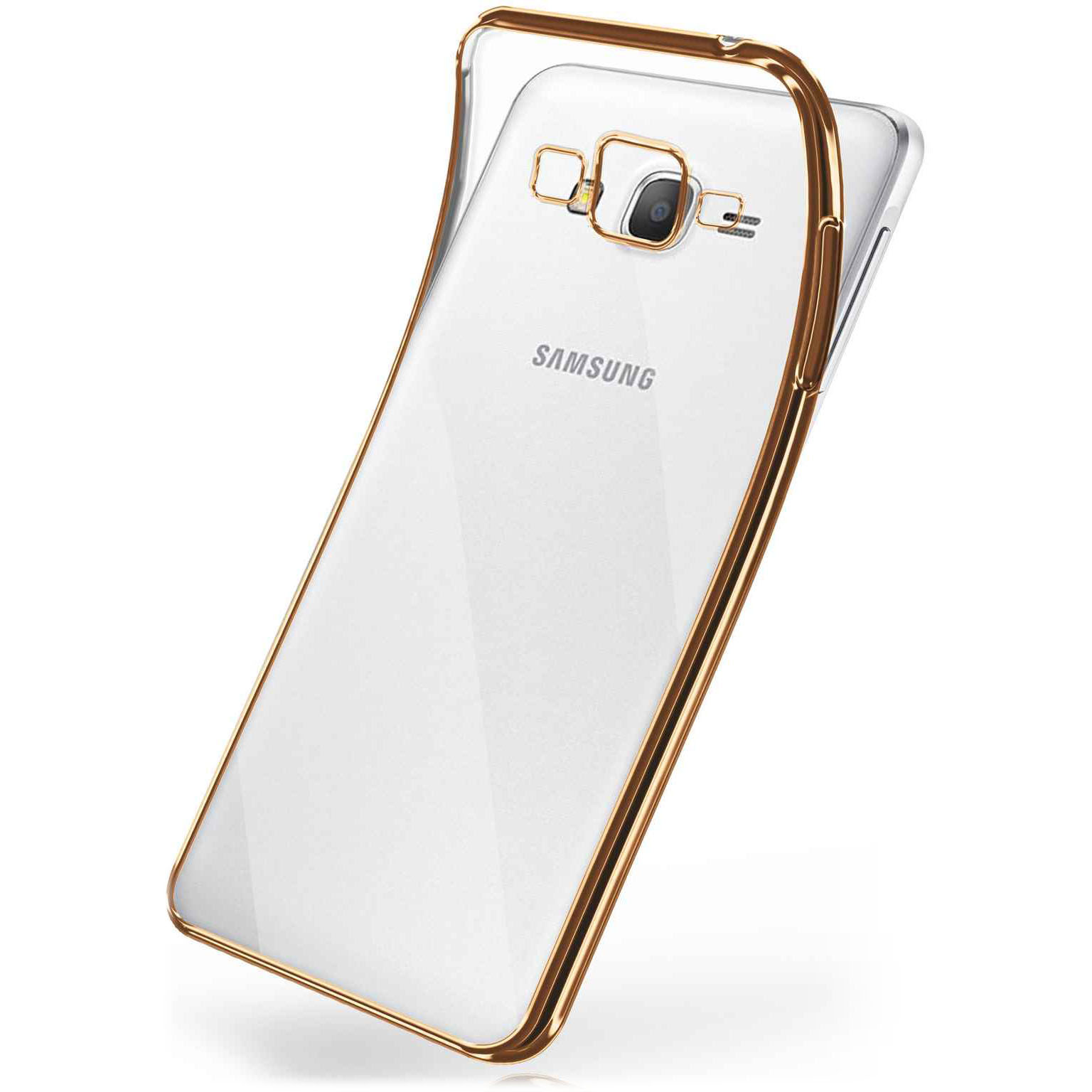 moex Chrome Case für Samsung Galaxy Grand Prime – Handy Bumper mit Chrom Rand – Transparente Hülle – undefined