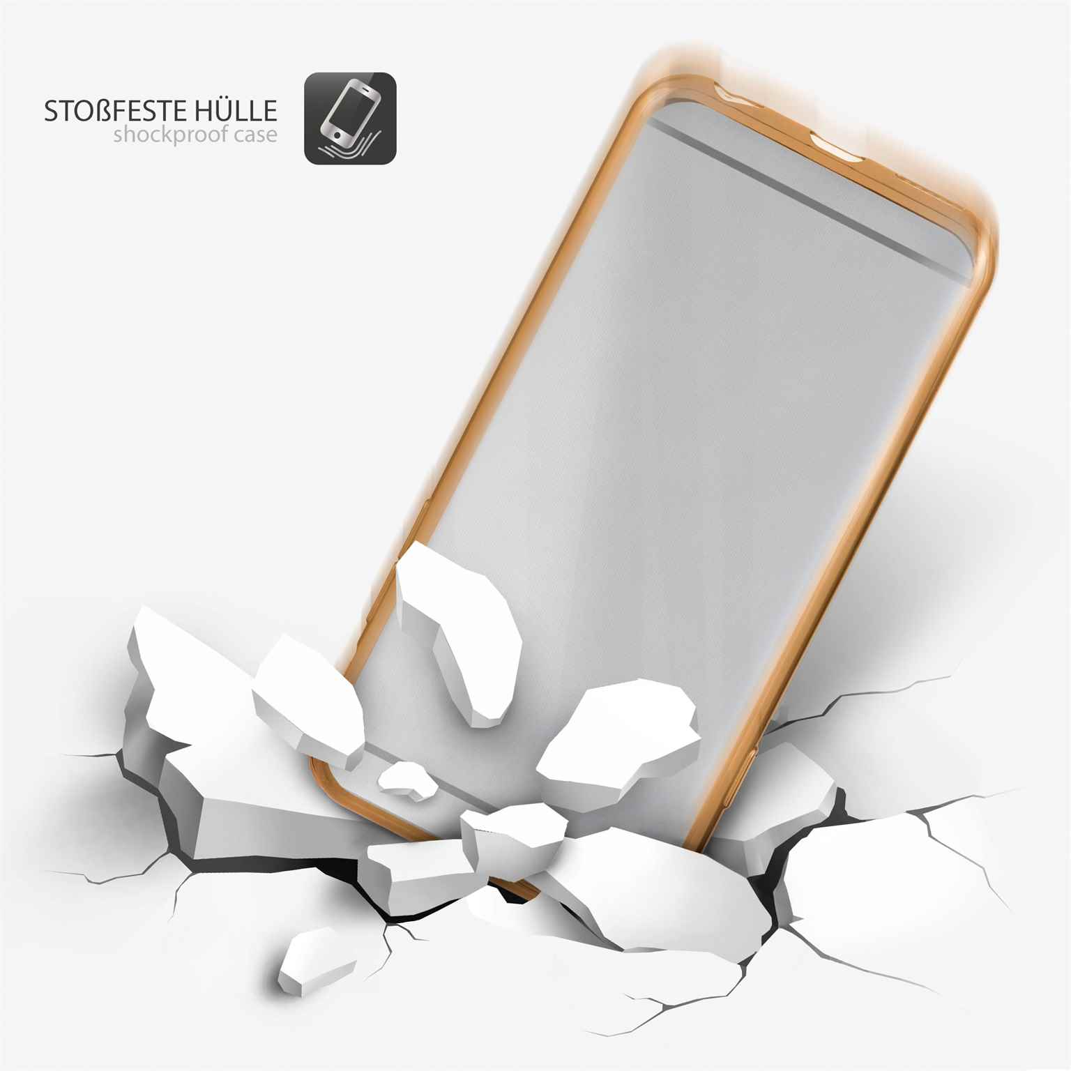 moex Chrome Case für Samsung Galaxy Grand Prime – Handy Bumper mit Chrom Rand – Transparente Hülle – Weiteres Produktbild 3
