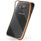 moex Chrome Case für Samsung Galaxy J5 (2015) – Handy Bumper mit Chrom Rand – Transparente Hülle – Produktbild 1