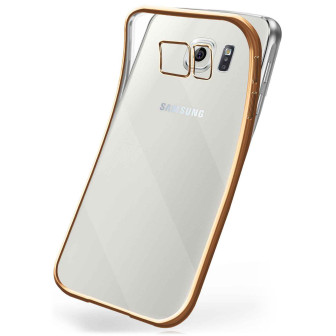 moex Chrome Case für Samsung Galaxy S6 – Handy Bumper mit Chrom Rand – Transparente Hülle – Gold moex Chrome Case für Samsung Galaxy S6 – Handy Bumper mit Chrom Rand – Transparente Hülle – Gold