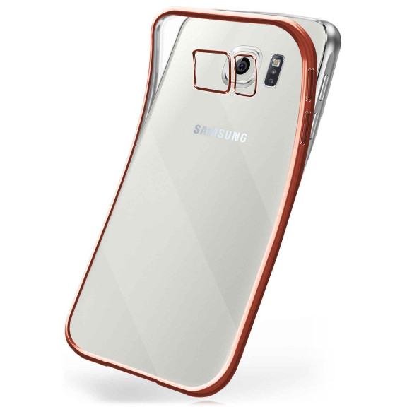 moex Chrome Case für Samsung Galaxy S6 – Handy Bumper mit Chrom Rand – Transparente Hülle – Weiteres Produktbild 1