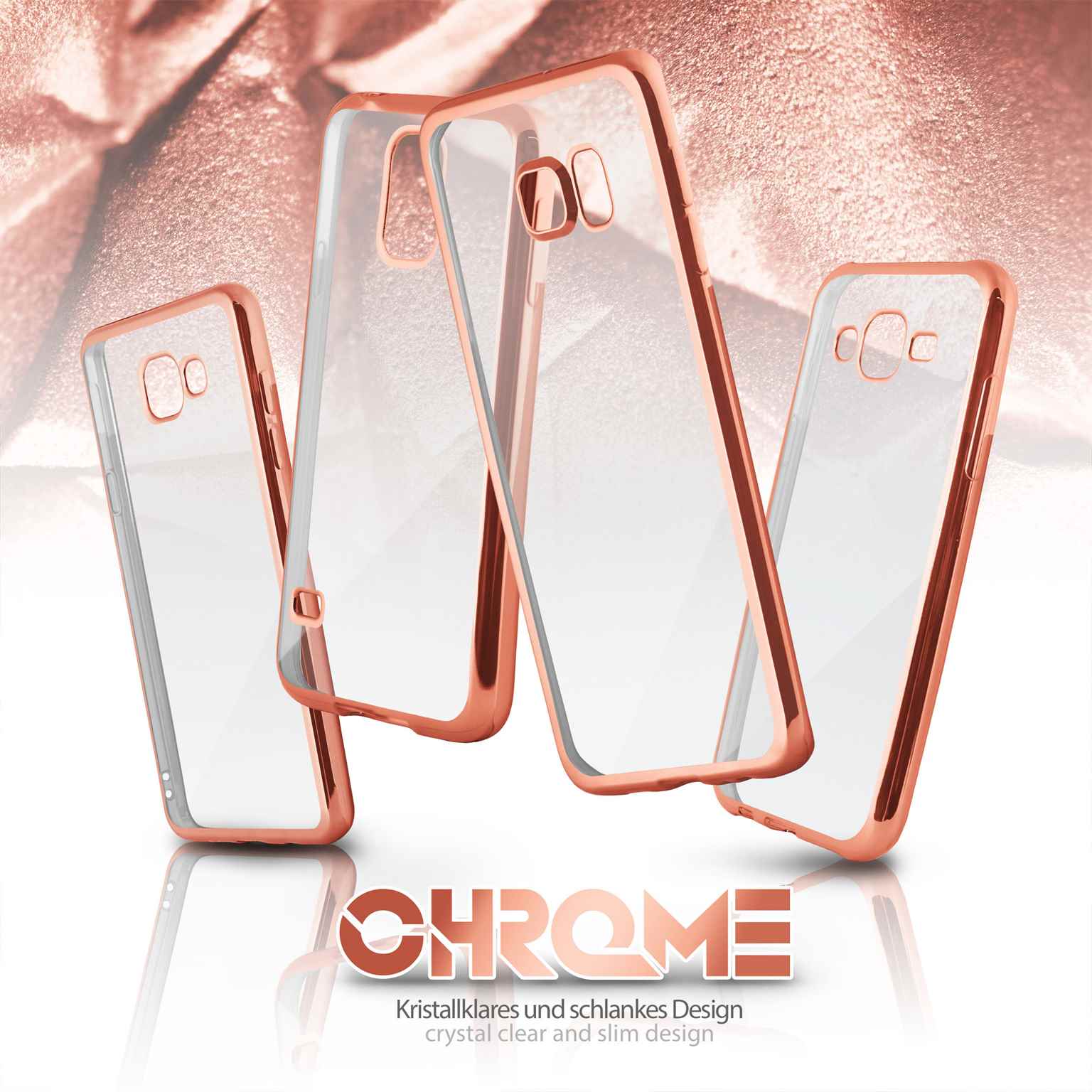 moex Chrome Case für Samsung Galaxy S6 – Handy Bumper mit Chrom Rand – Transparente Hülle – Weiteres Produktbild 6
