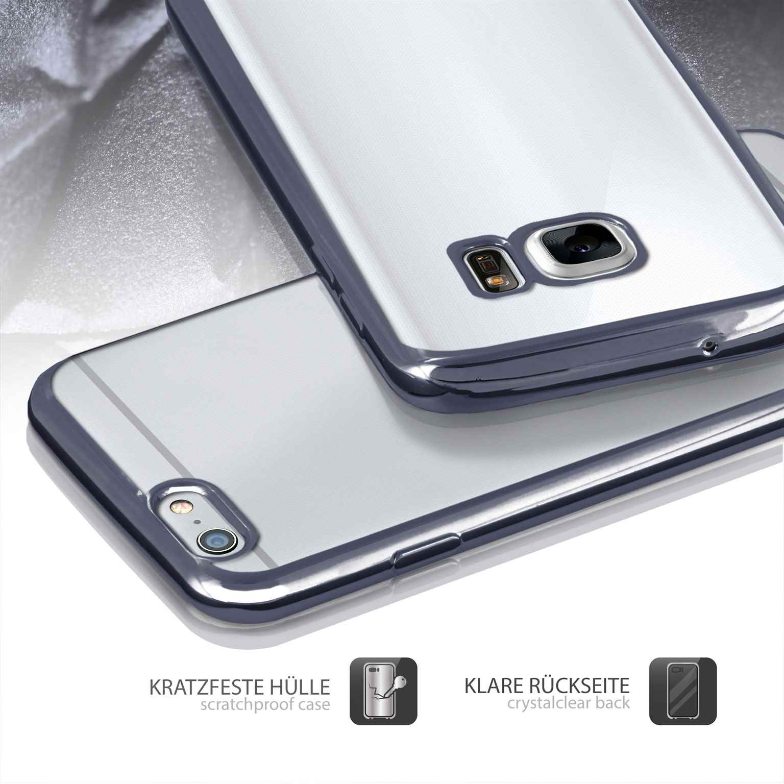 moex Chrome Case für Samsung Galaxy S7 Edge – Handy Bumper mit Chrom Rand – Transparente Hülle – Weiteres Produktbild 5