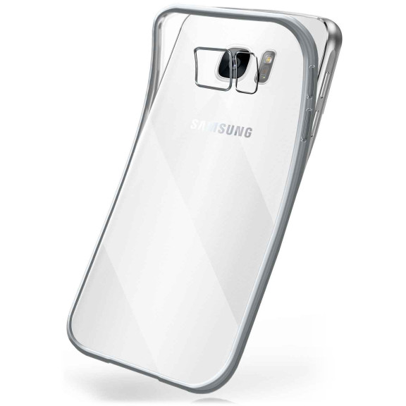 moex Chrome Case für Samsung Galaxy S7 – Handy Bumper mit Chrom Rand – Transparente Hülle – Weiteres Produktbild 1