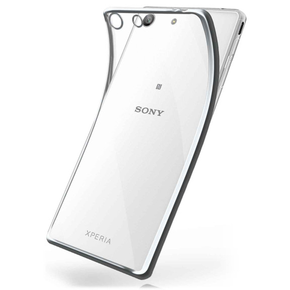 moex Chrome Case für Sony Xperia M5 – Handy Bumper mit Chrom Rand – Transparente Hülle – Weiteres Produktbild 1 moex Chrome Case für Sony Xperia M5 – Handy Bumper mit Chrom Rand – Transparente Hülle – Weiteres Produktbild 1