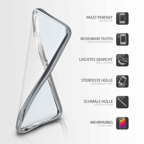 moex Chrome Case für Sony Xperia M5 – Handy Bumper mit Chrom Rand – Transparente Hülle – Weiteres Produktbild 2 moex Chrome Case für Sony Xperia M5 – Handy Bumper mit Chrom Rand – Transparente Hülle – Weiteres Produktbild 2