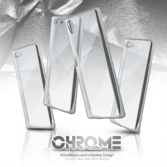 moex Chrome Case für Sony Xperia M5 – Handy Bumper mit Chrom Rand – Transparente Hülle – Weiteres Produktbild 6 moex Chrome Case für Sony Xperia M5 – Handy Bumper mit Chrom Rand – Transparente Hülle – Weiteres Produktbild 6