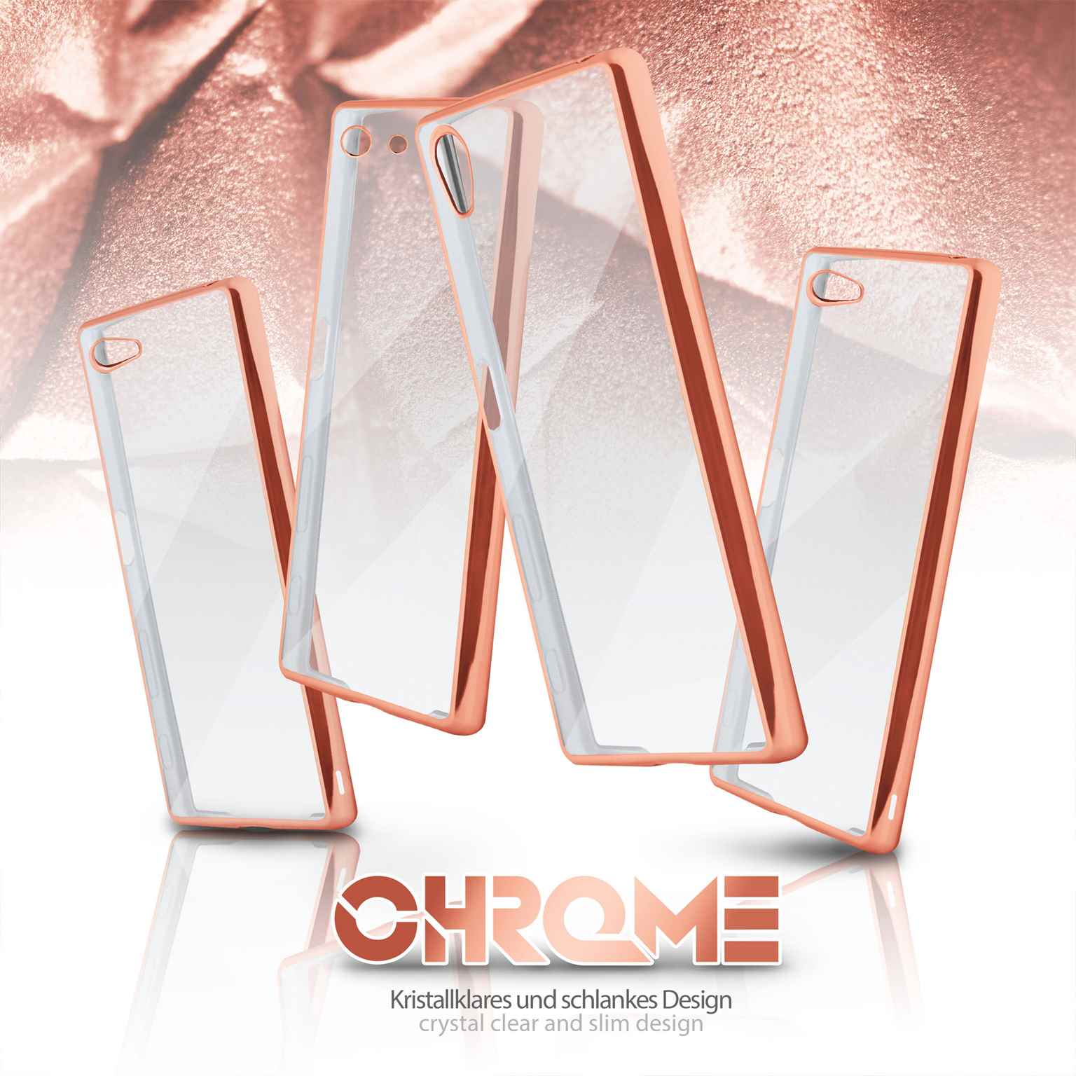 moex Chrome Case für Sony Xperia Z5 Compact – Handy Bumper mit Chrom Rand – Transparente Hülle – Weiteres Produktbild 6 moex Chrome Case für Sony Xperia Z5 Compact – Handy Bumper mit Chrom Rand – Transparente Hülle – Weiteres Produktbild 6