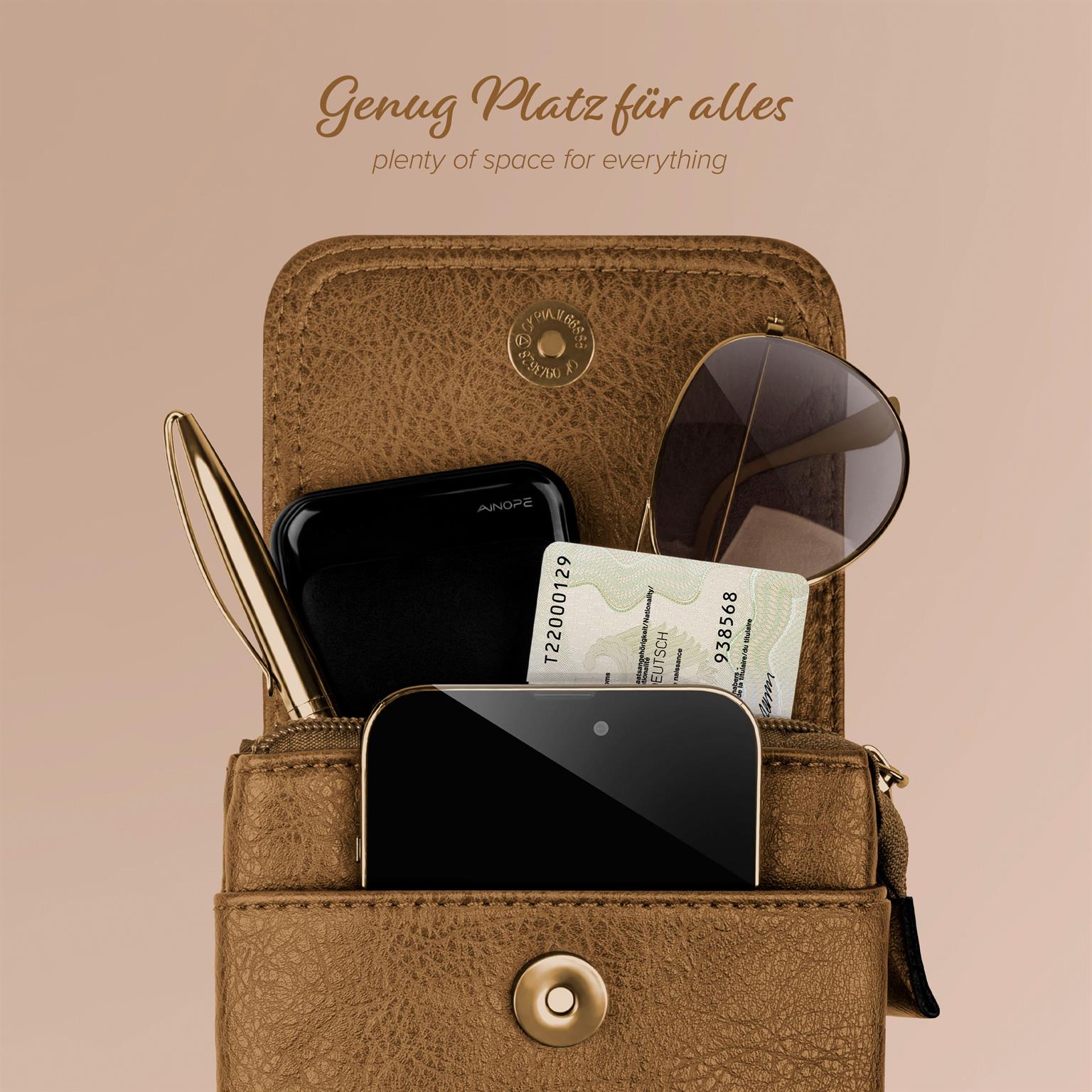 moex Handytasche zum Umhängen für Damen aus Leder – Classic Sling – Weiteres Produktbild 4 moex Handytasche zum Umhängen für Damen aus Leder – Classic Sling – Weiteres Produktbild 4