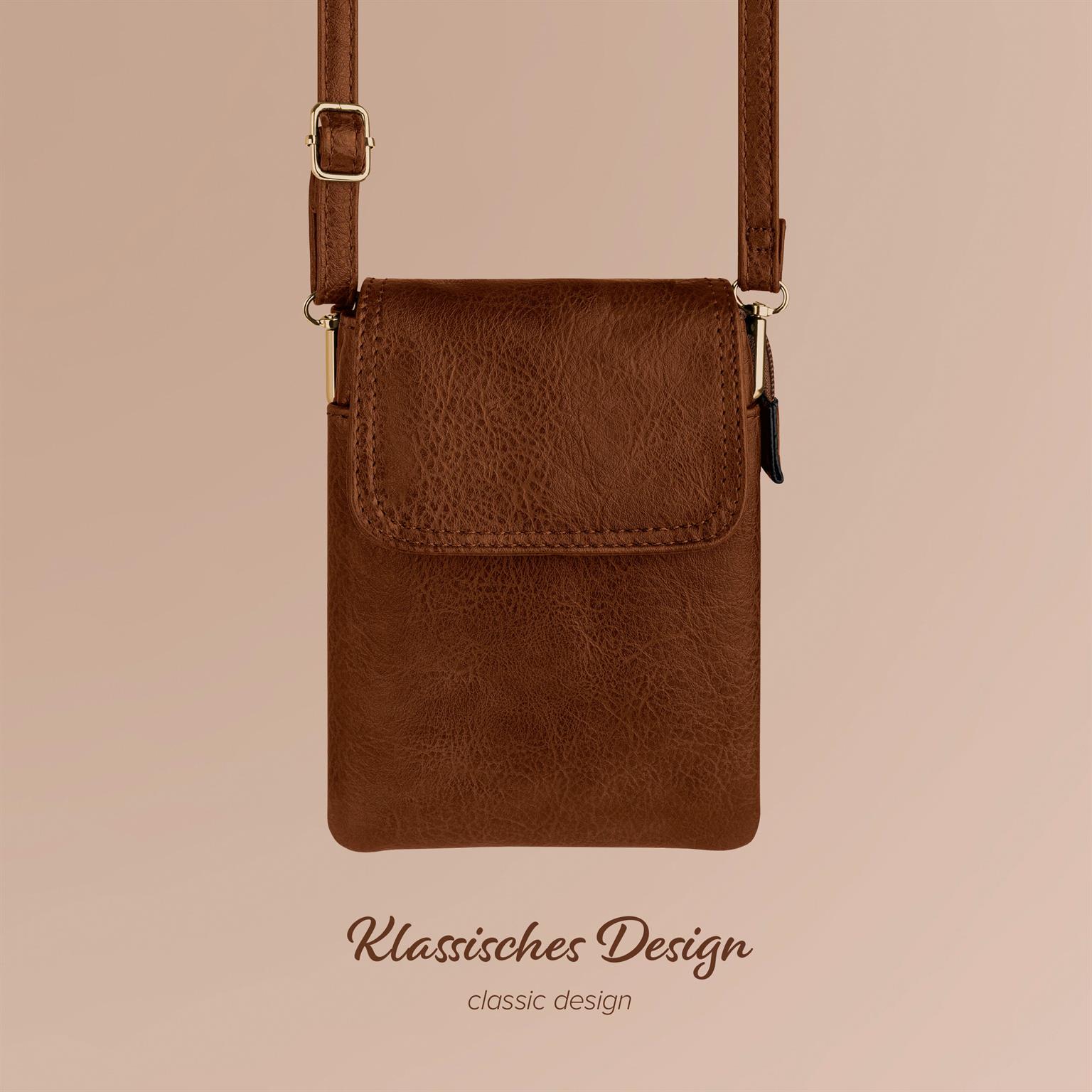 moex Handytasche zum Umhängen für Damen aus Leder – Classic Sling – Weiteres Produktbild 2 moex Handytasche zum Umhängen für Damen aus Leder – Classic Sling – Weiteres Produktbild 2