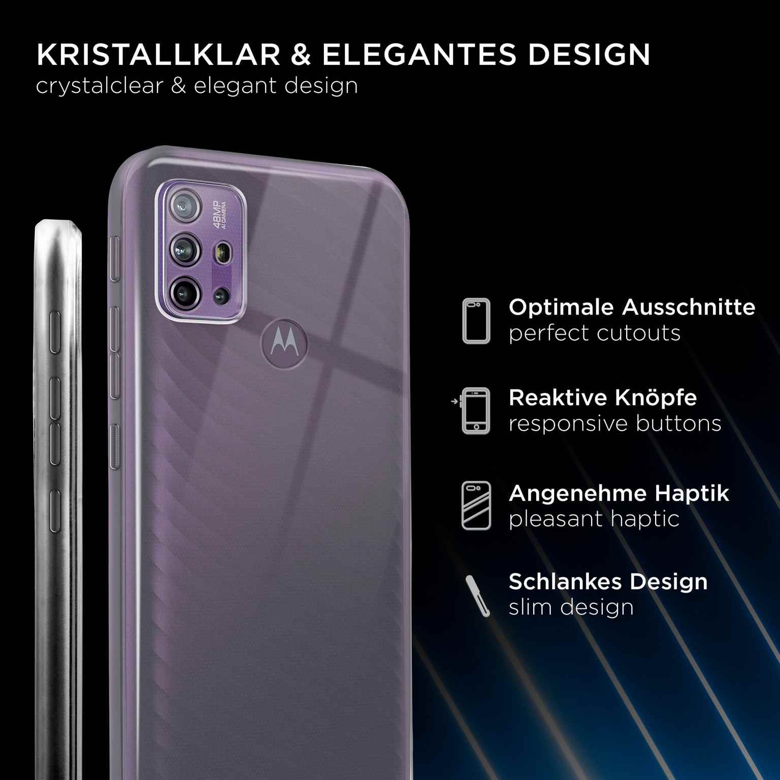 ONEFLOW Clear Case Motorola Moto G30 Silikonhülle transparent – Weiteres Produktbild 2 ONEFLOW Clear Case Motorola Moto G30 Silikonhülle transparent – Weiteres Produktbild 2