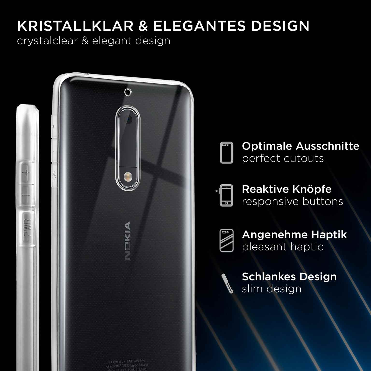 ONEFLOW Clear Case Nokia 5 Silikonhülle transparent – Weiteres Produktbild 2 ONEFLOW Clear Case Nokia 5 Silikonhülle transparent – Weiteres Produktbild 2