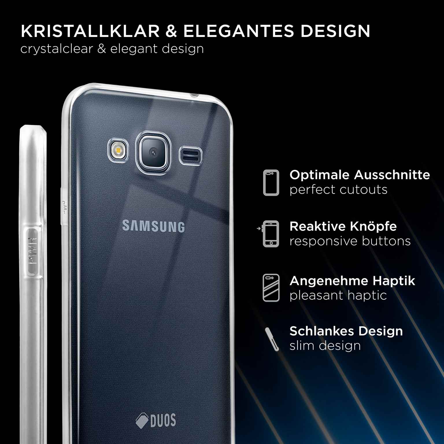 ONEFLOW Clear Case Samsung Galaxy J3 (2016) Silikonhülle transparent – Weiteres Produktbild 2 ONEFLOW Clear Case Samsung Galaxy J3 (2016) Silikonhülle transparent – Weiteres Produktbild 2