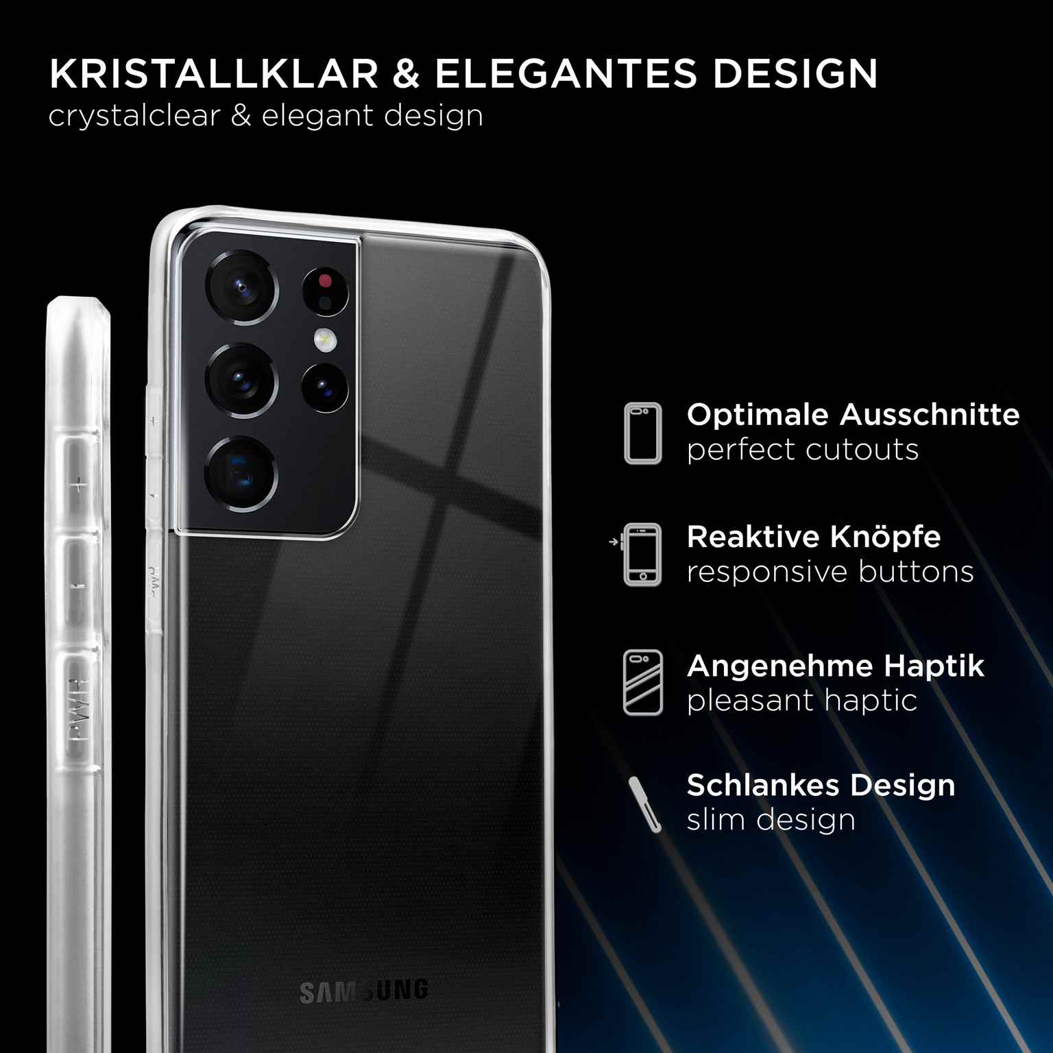 ONEFLOW Clear Case Samsung Galaxy S21 Ultra Silikonhülle transparent – Weiteres Produktbild 2 ONEFLOW Clear Case Samsung Galaxy S21 Ultra Silikonhülle transparent – Weiteres Produktbild 2