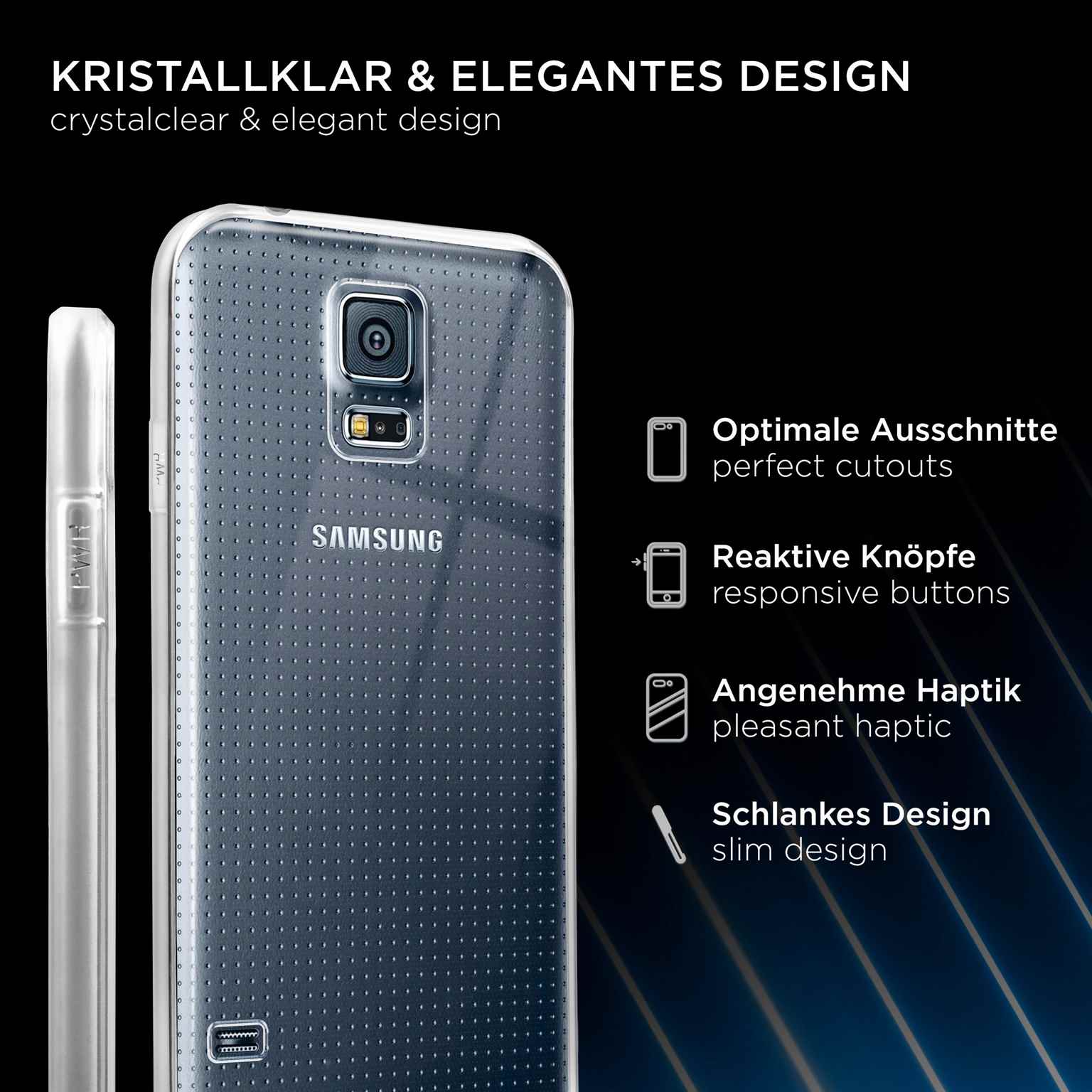 ONEFLOW Clear Case Samsung Galaxy S5 Silikonhülle transparent – Weiteres Produktbild 2 ONEFLOW Clear Case Samsung Galaxy S5 Silikonhülle transparent – Weiteres Produktbild 2