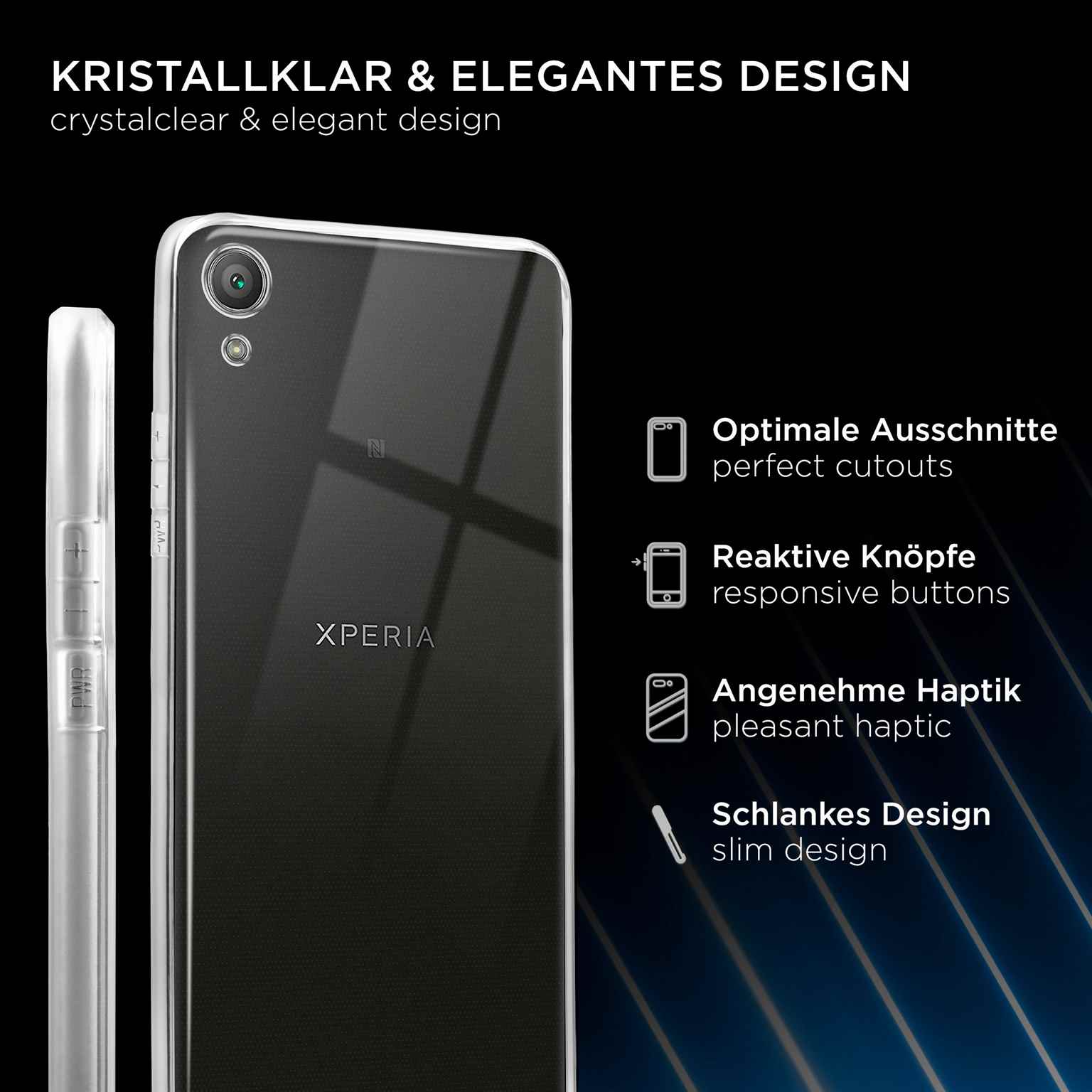 ONEFLOW Clear Case Sony Xperia XA1 Silikonhülle transparent – Weiteres Produktbild 2