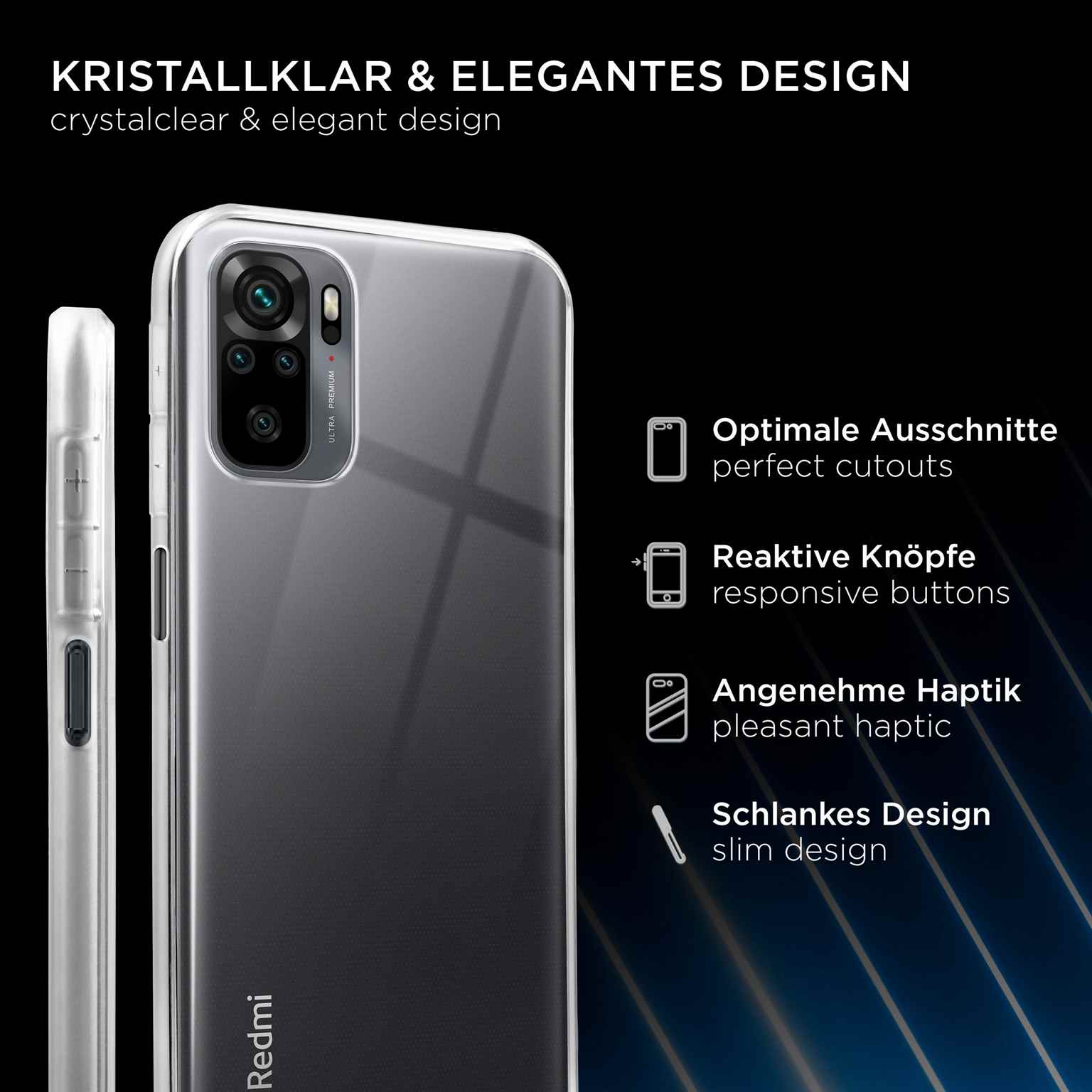 ONEFLOW Clear Case Redmi Note 10 Silikonhülle transparent – Weiteres Produktbild 2 ONEFLOW Clear Case Redmi Note 10 Silikonhülle transparent – Weiteres Produktbild 2