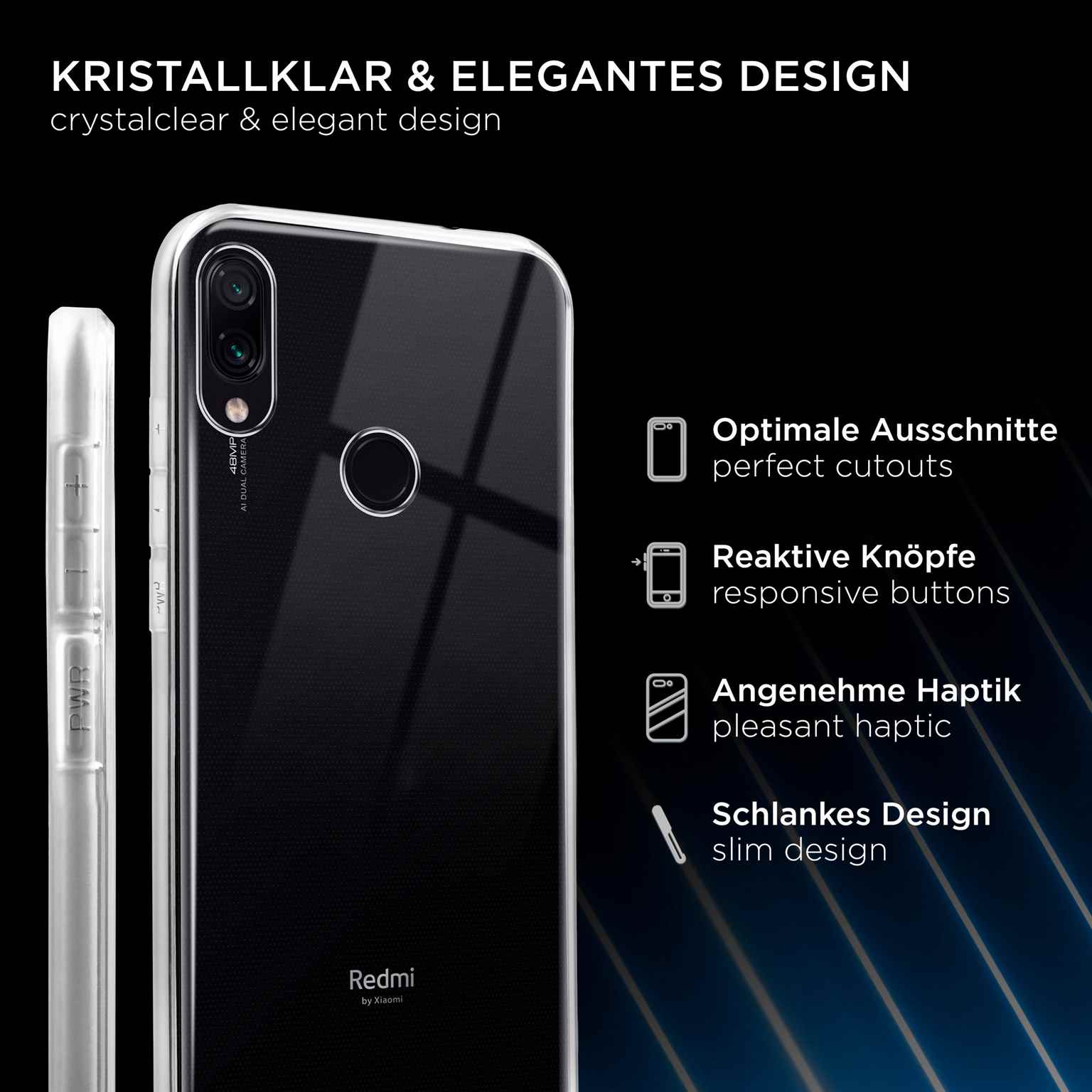 ONEFLOW Clear Case Redmi Note 7S Silikonhülle transparent – Weiteres Produktbild 2 ONEFLOW Clear Case Redmi Note 7S Silikonhülle transparent – Weiteres Produktbild 2