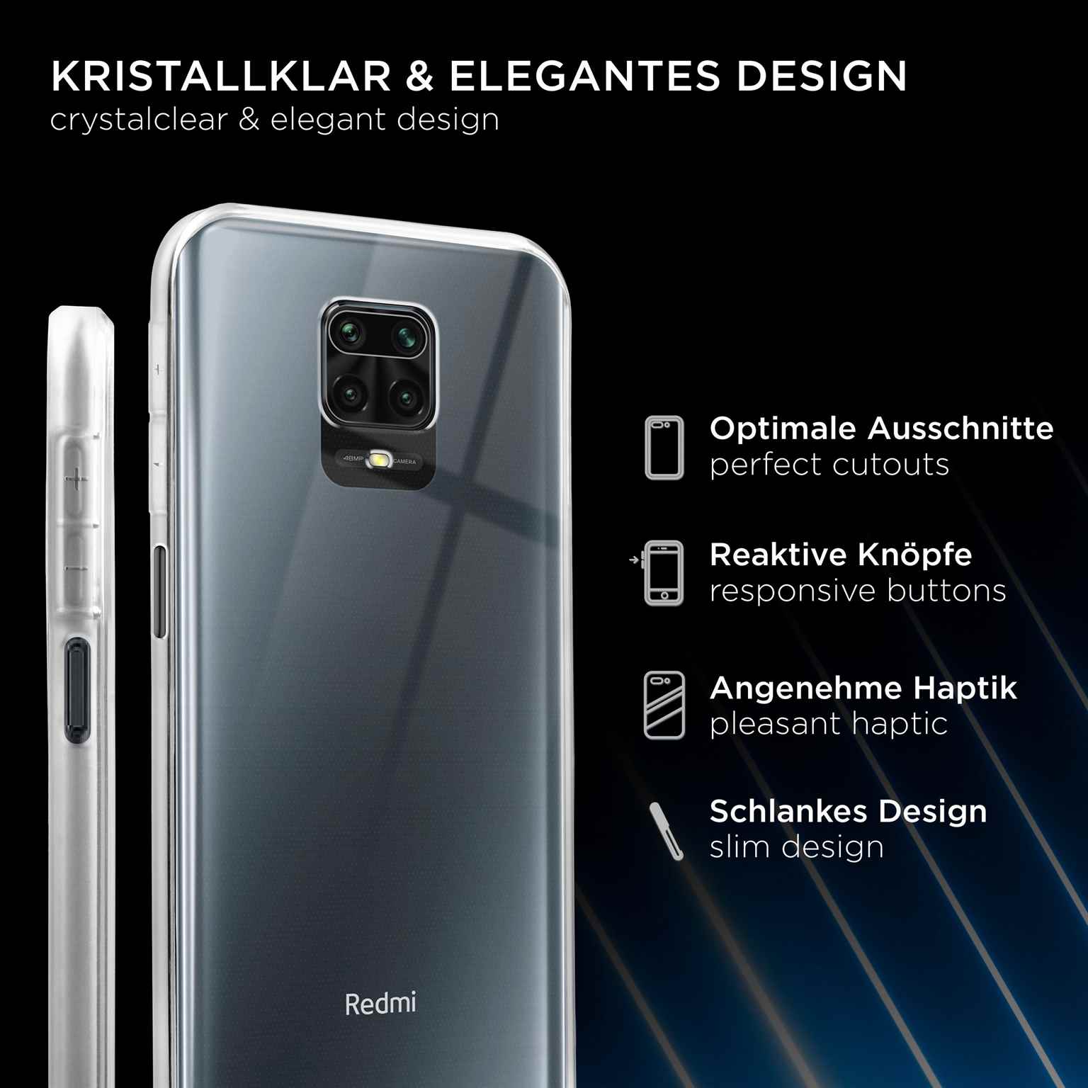 ONEFLOW Clear Case Redmi Note 9 Pro Silikonhülle transparent – Weiteres Produktbild 2 ONEFLOW Clear Case Redmi Note 9 Pro Silikonhülle transparent – Weiteres Produktbild 2