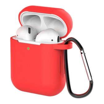 moex Clip Case AirPods 1 Silikonhülle mit Karabiner – Rot moex Clip Case AirPods 1 Silikonhülle mit Karabiner – Rot