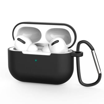 moex Clip Case AirPods Pro 1 Silikonhülle mit Karabiner – Schwarz moex Clip Case AirPods Pro 1 Silikonhülle mit Karabiner – Schwarz