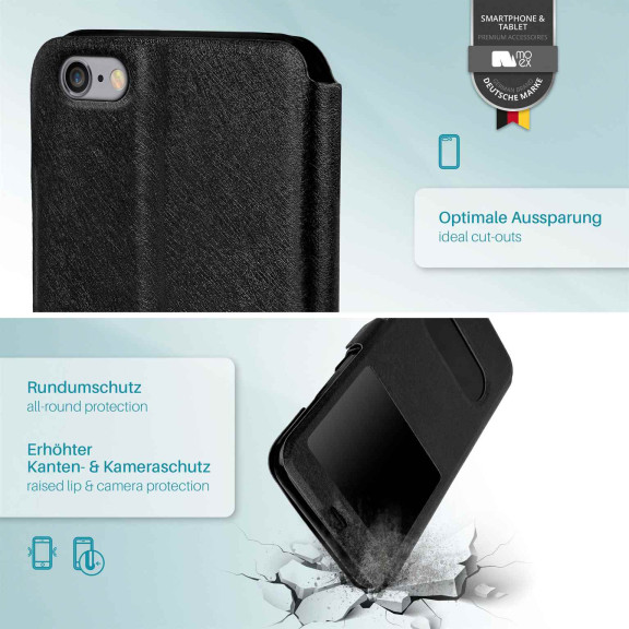 moex Comfort Case für iPhone 6s – Klapphülle mit Fenster, ultra dünnes Flip Case – Weiteres Produktbild 5