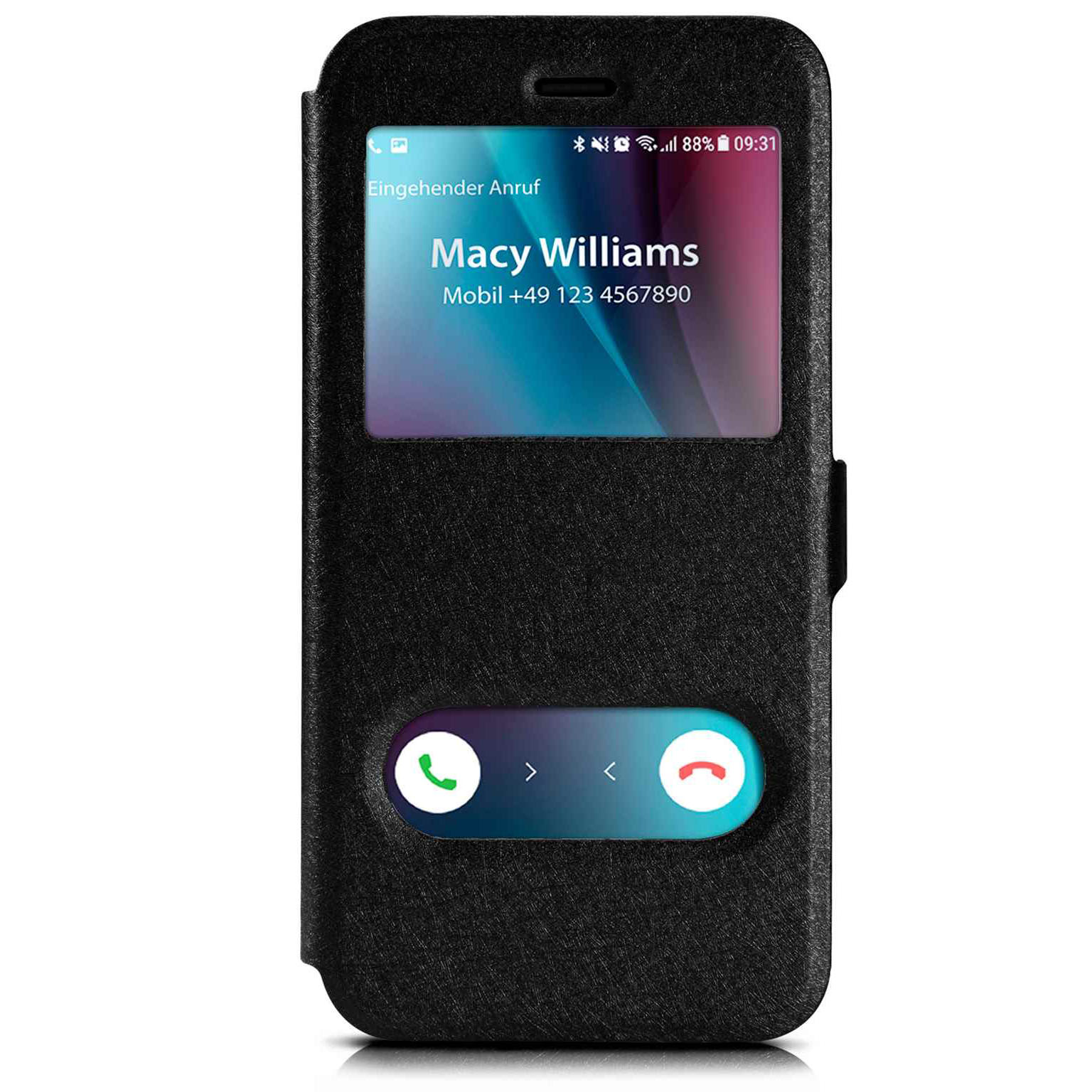 moex Comfort Case für iPhone XR – Klapphülle mit Fenster, ultra dünnes Flip Case – undefined